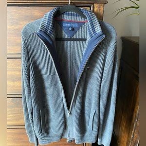Men’s Large Tommy Hilfiger Gray Zip Cardigan